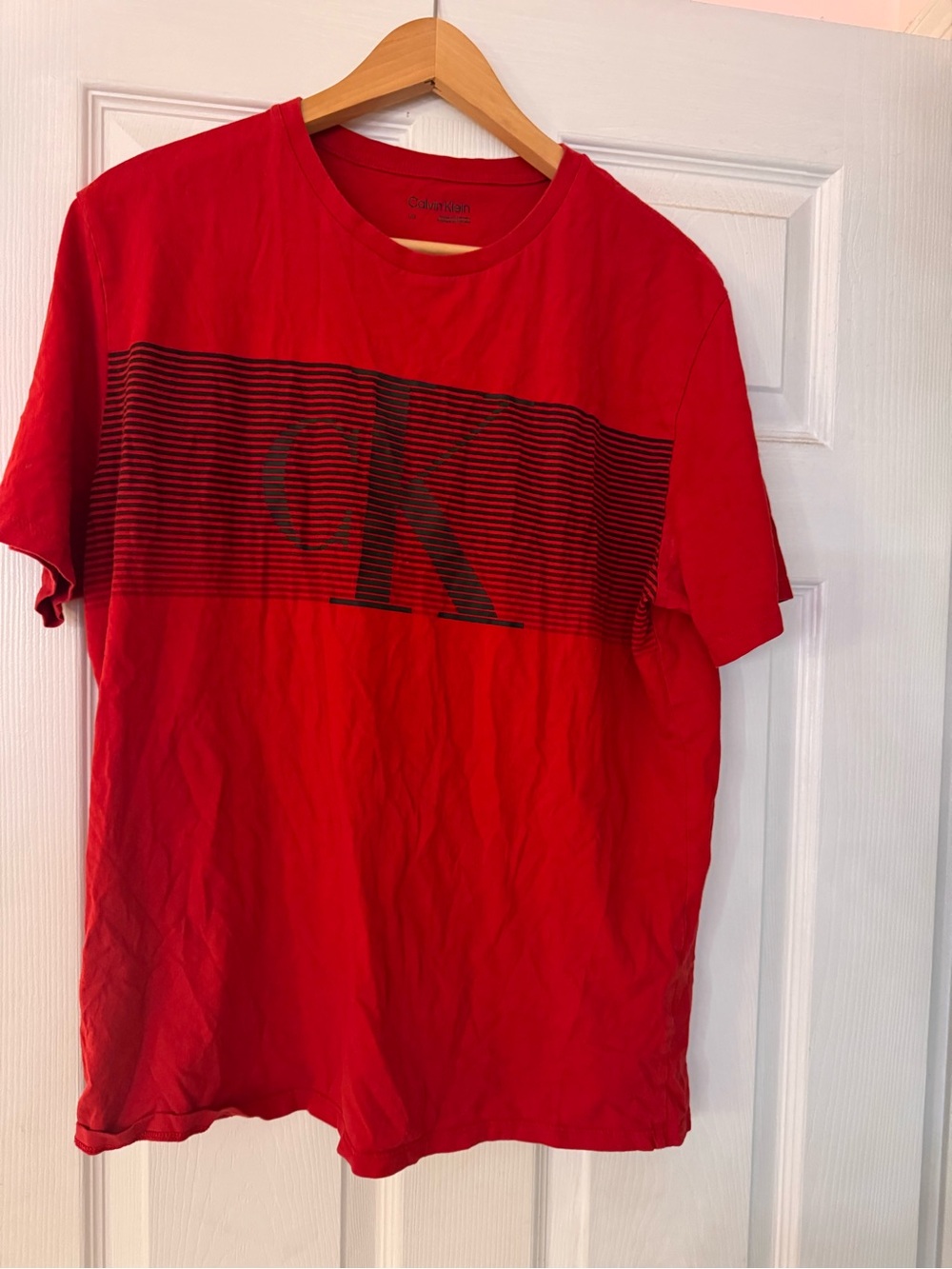Calvin Klein Red Short-Sleeve Logo Tee